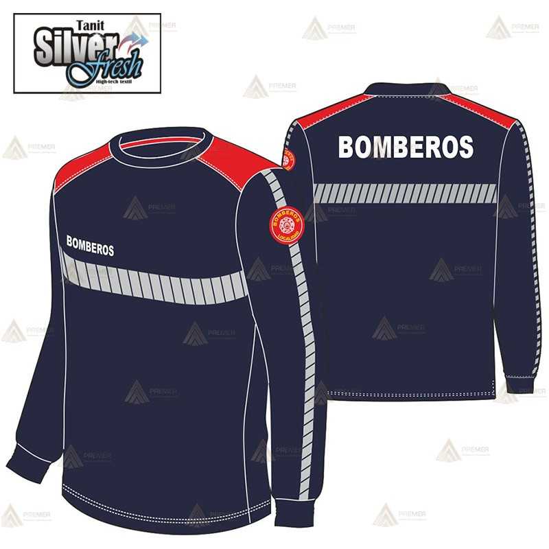 Camiseta técnica de manga larga transpirable para bomberos