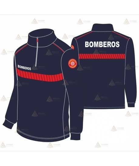 Camiseta de algodón con media cremallera para parque de bomberos