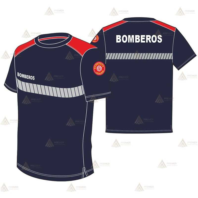 Camiseta de manga corta de algodón para parque de bomberos