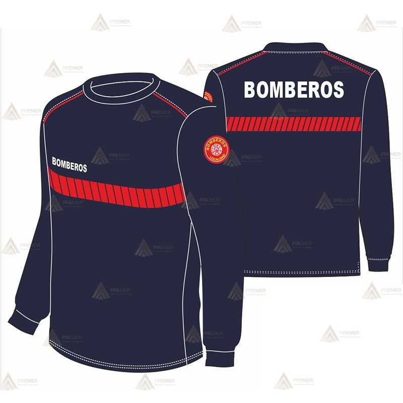 Camiseta de manga larga de algodón para parque de bomberos