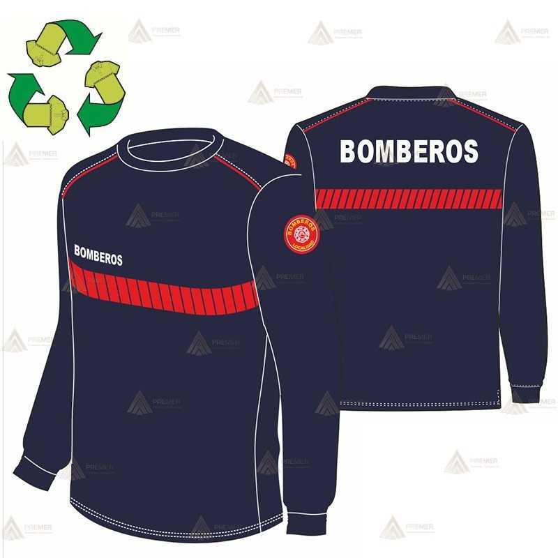 Camiseta de manga larga de Poliéster Silver Fresh reciclado para bomberos