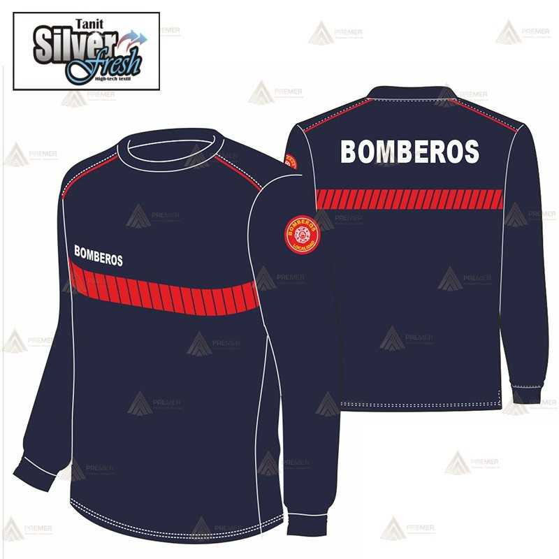 Camiseta técnica de manga larga transpirable para bomberos