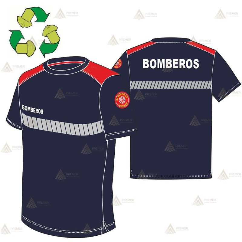 Camiseta de manga corta de Poliéster Silver Fresh reciclado para bomberos