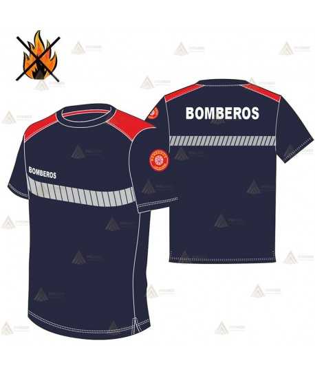 Camiseta ignífuga de manga corta para parque de bomberos