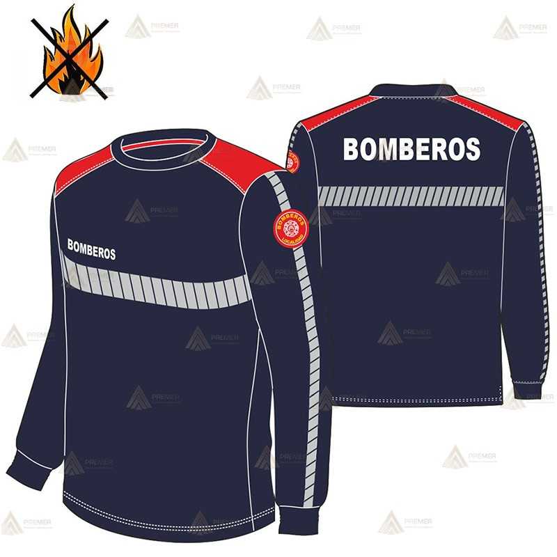 Camiseta ignífuga de larga para parque de bomberos
