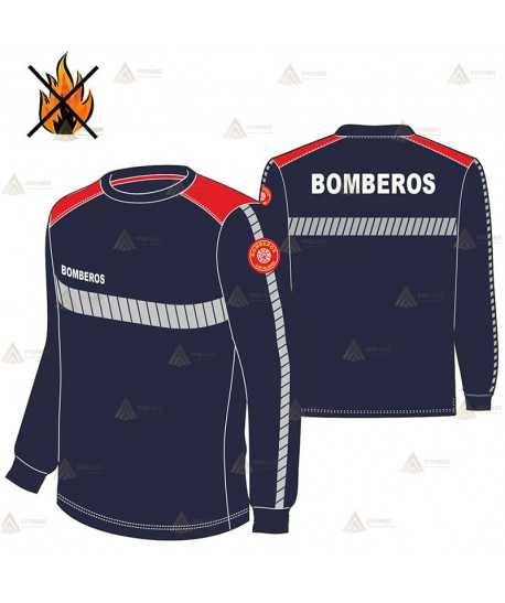 Camiseta ignífuga de larga para parque de bomberos