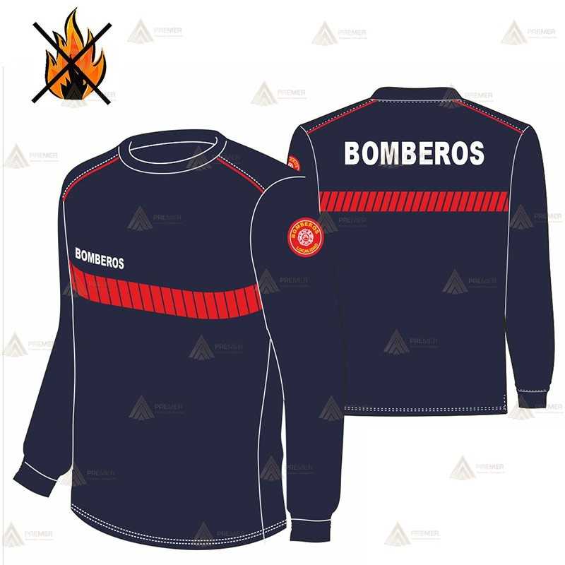 Camiseta ignífuga de manga larga para parque de bomberos