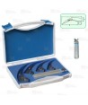 Laringoscopio MaCintosh con 3 palas (1, 2 y 3) de acero inoxidable
