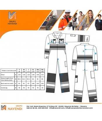 Buzo bicolor con refuerzos para Protección Civil