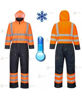 Buzo de alta visibilidad acolchado e impermeable para Protección Civil