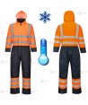 Buzo de alta visibilidad acolchado e impermeable para Protección Civil