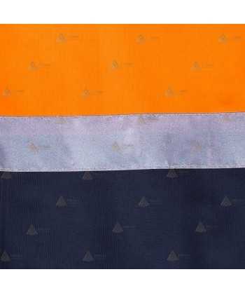 Chaleco bicolor de alta visibilidad color marino/naranja flúor, multibolsillos para Protección Civil