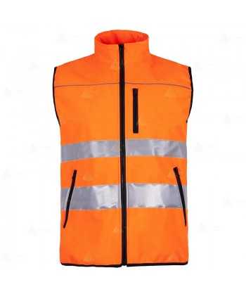 Chaleco softshell con tejido Ripstop de alta visibilidad para Protección Civil