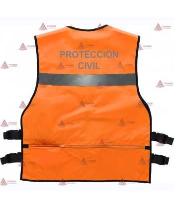 Chaleco paramédico con cintas reflectantes color naranja flúor