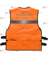Chaleco paramédico con cintas reflectantes color naranja flúor