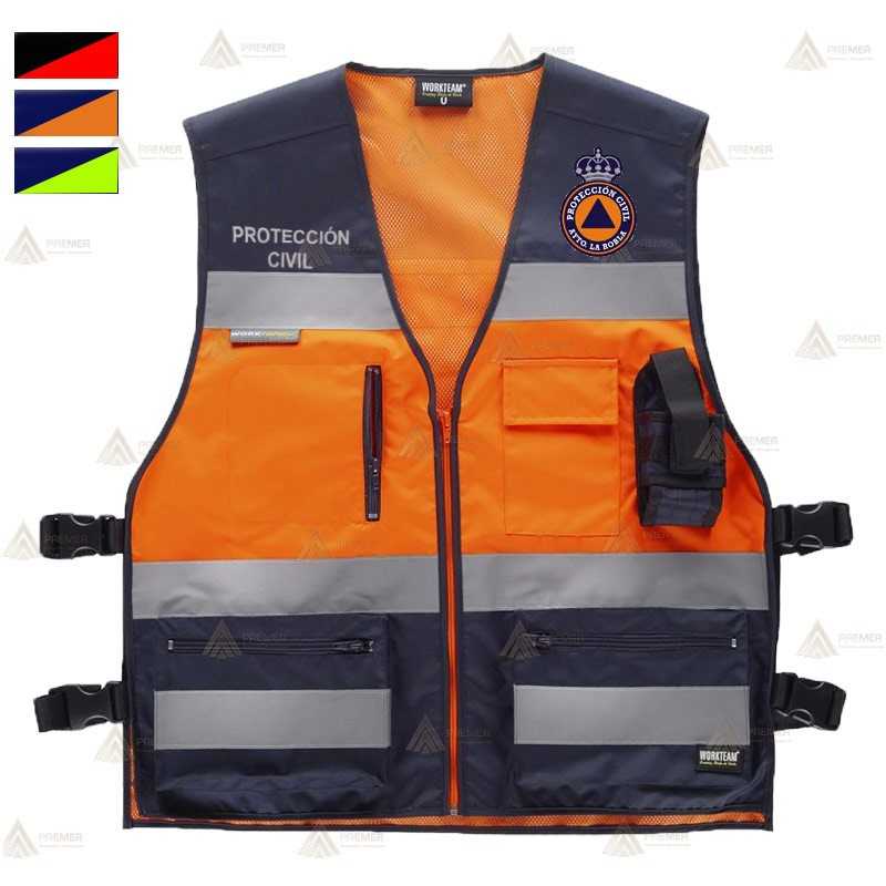 Chaleco paramédico bicolor con cintas reflectantes