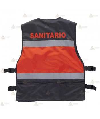 Chaleco paramédico bicolor con cintas reflectantes