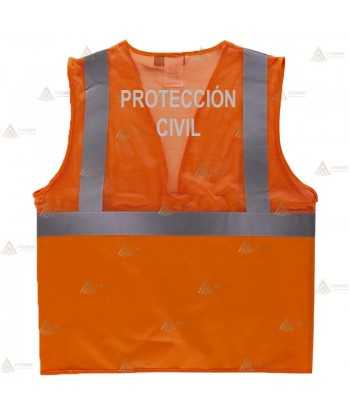 Chaleco alta visibilidad de rejilla transpirable para Protección Civil
