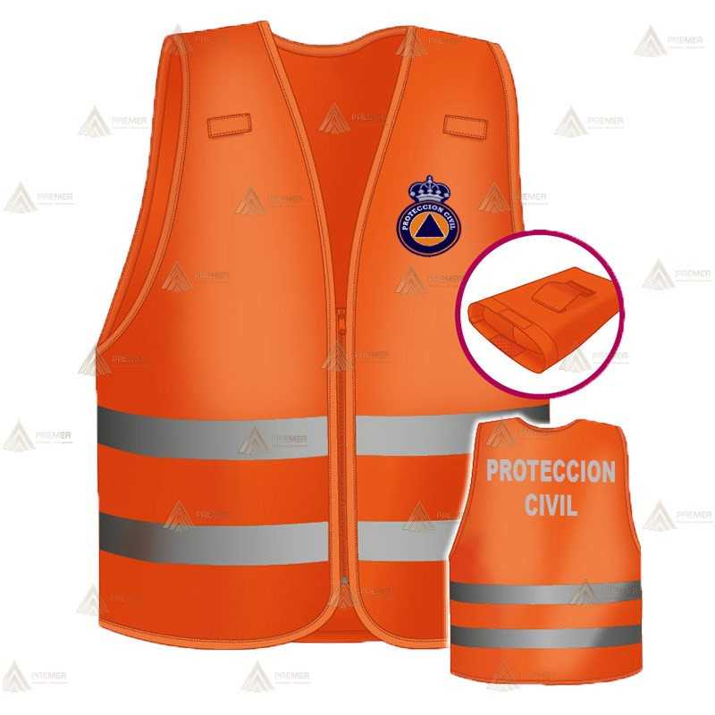 Chaleco alta visibilidad con forro para Protección Civil