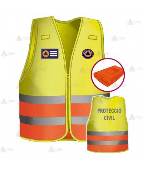 Chaleco alta visibilidad BICOLOR con forro para Protección Civil