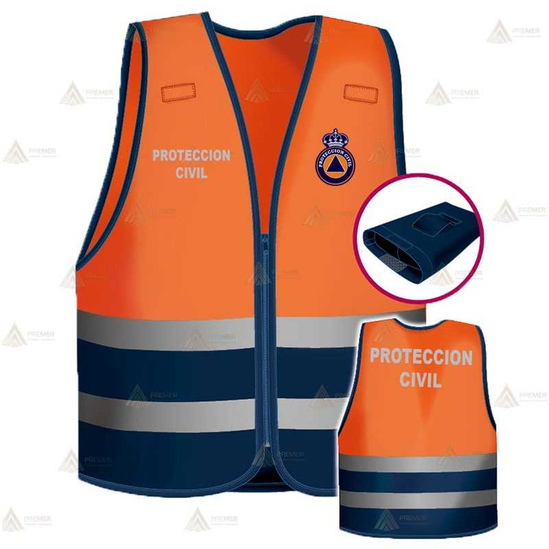 Chaleco alta visibilidad bicolor con forro para Protección Civil
