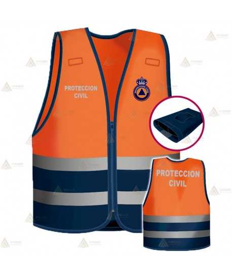 Chaleco alta visibilidad bicolor con forro para Protección Civil