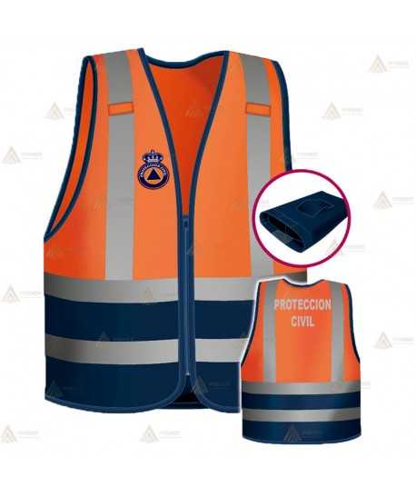 Chaleco alta visibilidad bicolor para Protección Civil