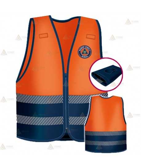 Chaleco alta visibilidad bicolor con forro para Protección Civil