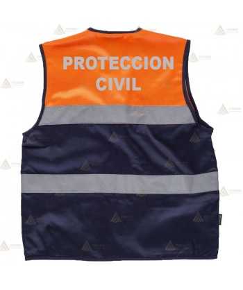 Chaleco bicolor tipo reportero para Protección Civil