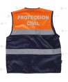 Chaleco bicolor tipo reportero para Protección Civil