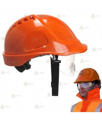 Casco de seguridad ventilado con gafas integradas