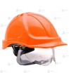 Casco de seguridad ventilado con gafas integradas