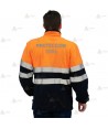 Sudadera bicolor de alta visibilidad con cremallera color naranja flúor/marino para Protección Civil