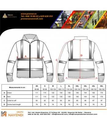 Chaqueta polar gruesa bicolor de alta visibilidad para Protección Civil