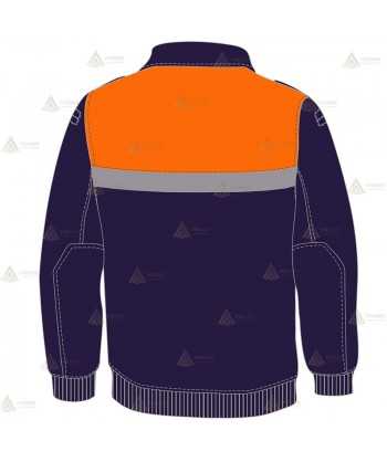 Jersey polar bicolor con media cremallera y cinta reflectante en pecho y espalda para Protección Civil