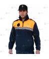 Jersey polar bicolor con media cremallera para Protección Civil con cinta damero