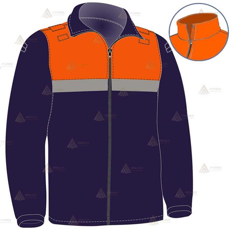 Chaqueta polar bicolor con cinta reflectante para Protección Civil