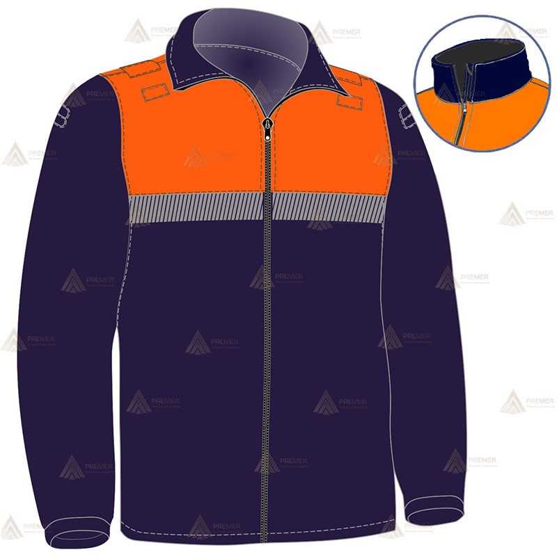 Chaqueta polar con cinta reflectante segmentada para Protección Civil