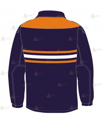 Chaqueta polar bicolor con cremallera y cintas reflectantes color naranja y blanca para Protección Civil