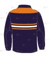 Chaqueta polar bicolor con cremallera y cintas reflectantes color naranja y blanca para Protección Civil