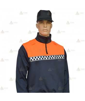 Jersey softshell con cinta damero reflectante y membrana PU para Protección Civil
