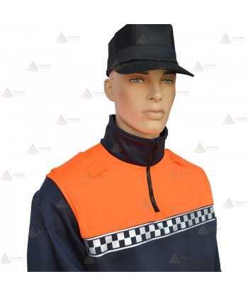 Jersey softshell con cinta damero reflectante y membrana PU para Protección Civil