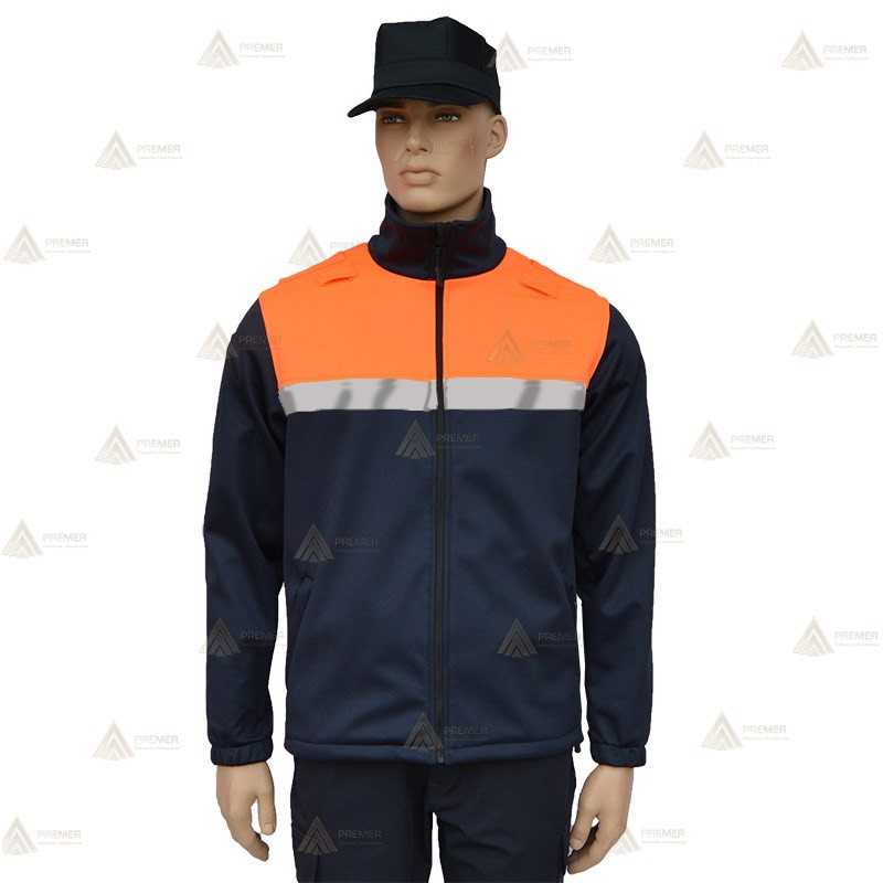 Chaqueta softshell bicolor con cinta reflectante y membrana PU para Protección Civil