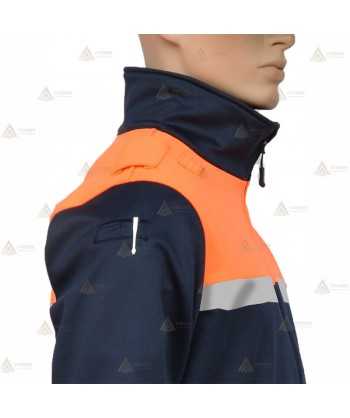 Chaqueta softshell bicolor con cinta reflectante y membrana PU para Protección Civil