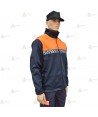 Chaqueta softshell bicolor con cinta damero para Protección Civil