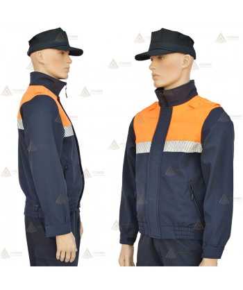 Cazadora softshell bicolor con cinta reflectante segmentada para Protección Civil
