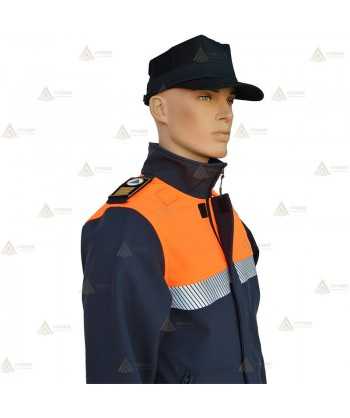 Cazadora softshell bicolor con cinta reflectante segmentada para Protección Civil