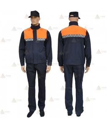Cazadora softshell bicolor con damero reflectante para Protección Civil