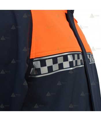 Cazadora softshell bicolor con damero reflectante para Protección Civil