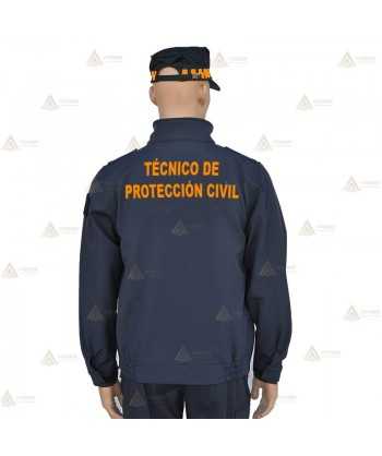 Cazadora softshell monocolor con cinta reflectante para Protección Civil